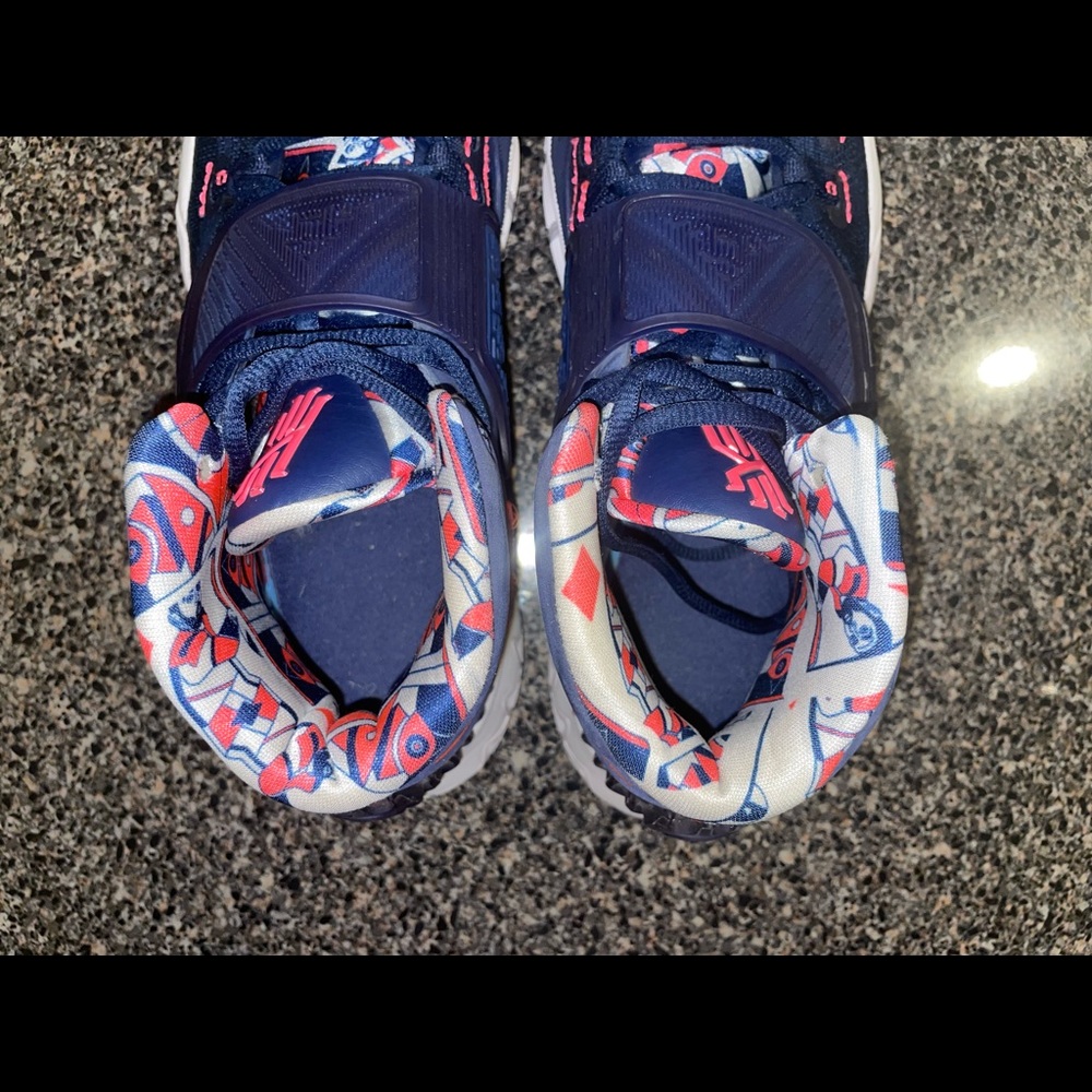 Nike Kyrie 6 ‘USA’ Navy Laser Crimson BQ4630-402 Mens Size 8 VNDS Balled Once - Picture 4 of 7